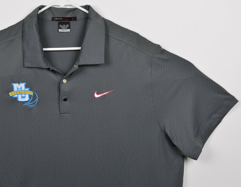 Marquette Basketball Men's 2XL Tiger Woods Nike Golf Snap Gray Dri-Fit Shirt