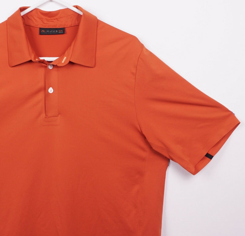 KJUS Men's Sz 54/XL Solid Orange Performance Golf Polo Shirt