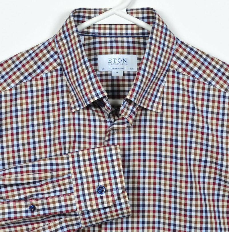 ETON Contemporary Men's Medium (40) Multi-Color Check Button-Down Dress Shirt