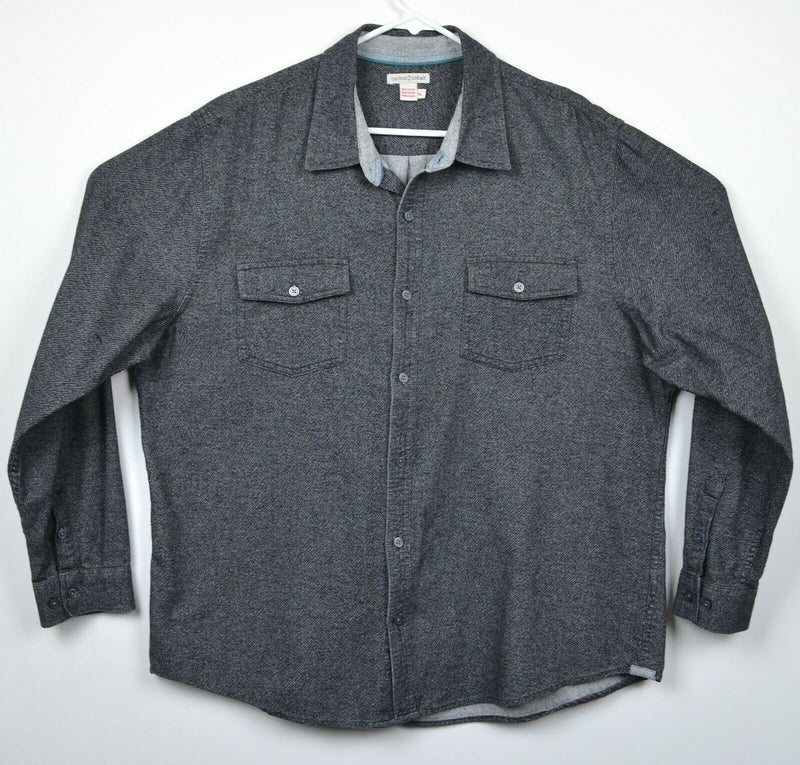 Carbon 2 Cobalt Men's Sz XL Charcoal Gray Button-Front Flannel Shirt