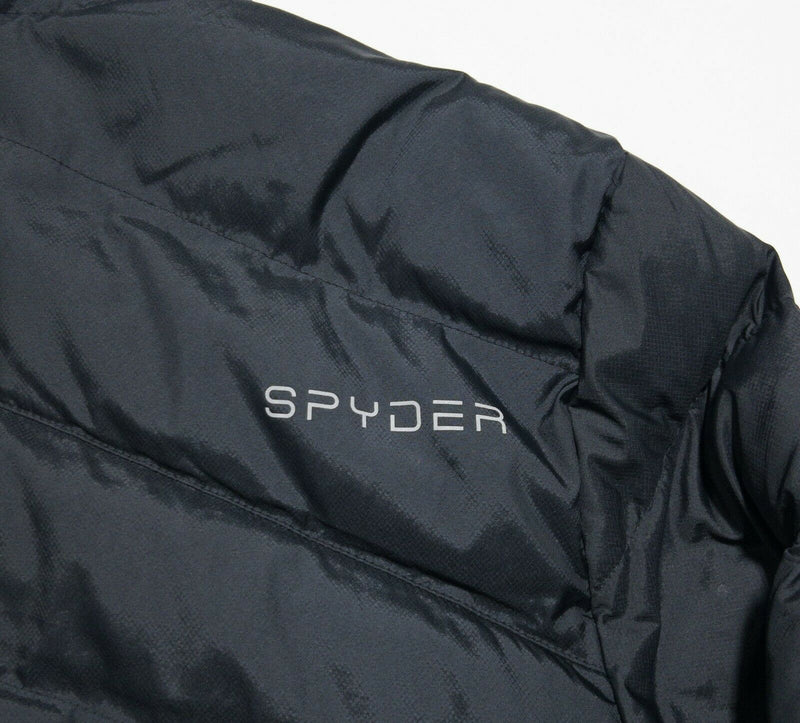 Spyder Geared Men's Large Solid Black Full Zip Synthetic Down Puffer Ski Jacket
