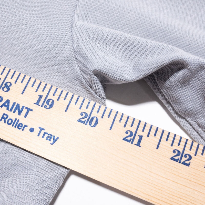 Travis Mathew Golf Polo Shirt Men's Large Wicking Stretch Gray Striped Logo