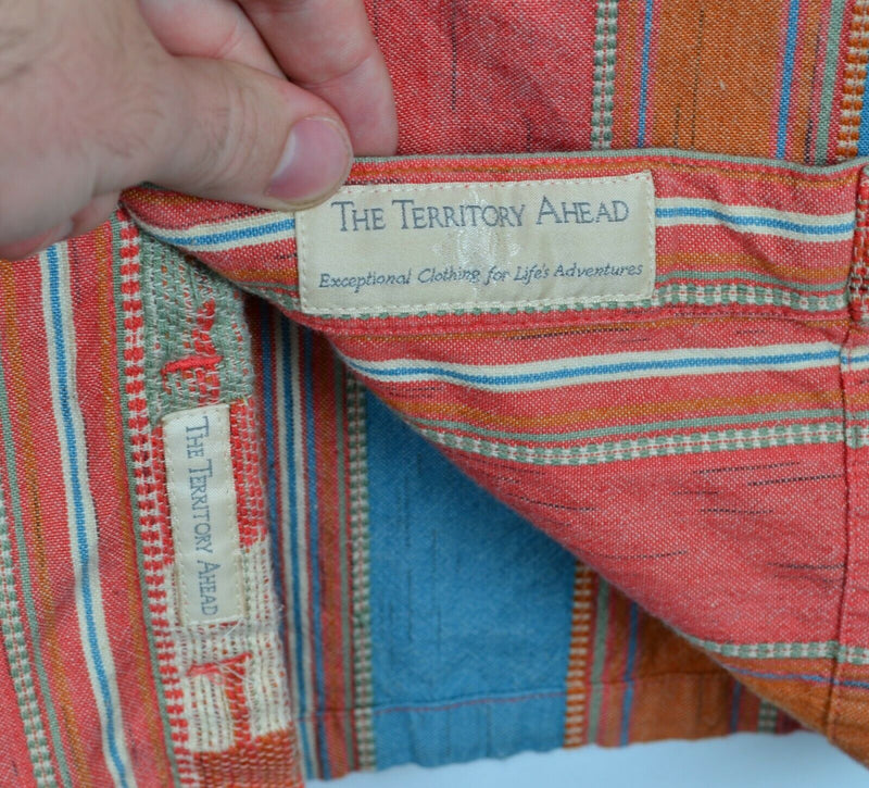 Territory Ahead Men's Medium Aztec Red Orange Geometric Button-Front Shirt