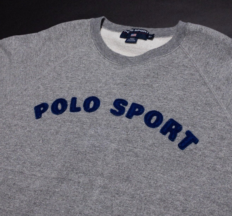 Vintage Polo Sport Ralph Lauren Sweatshirt Mens XL Crewneck Gray Canada Pullover