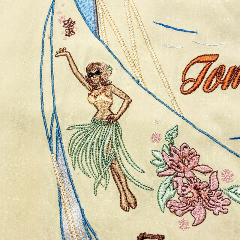 Tommy Bahama Embroidered Shirt 2XL Men's Silk Hawaiian Sails Call Sales Sailboat