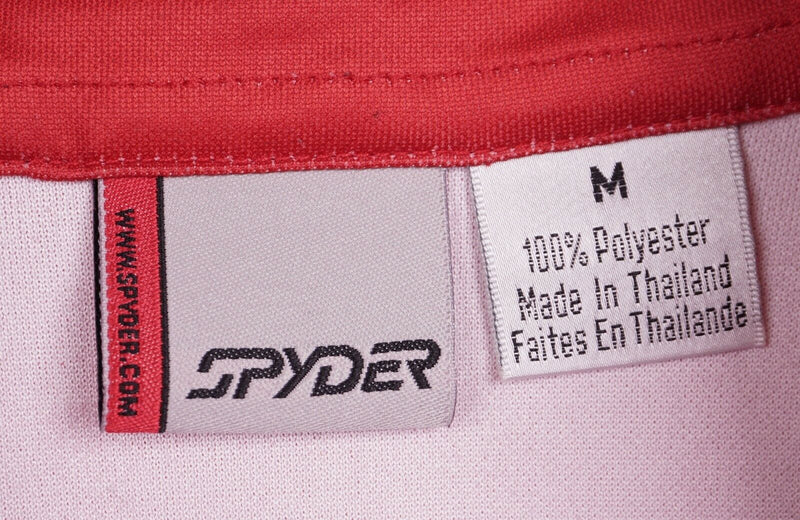 Spyder Men's Sz Medium Red Webbed Long Sleeve Ski 1/4 Zip Pullover Top