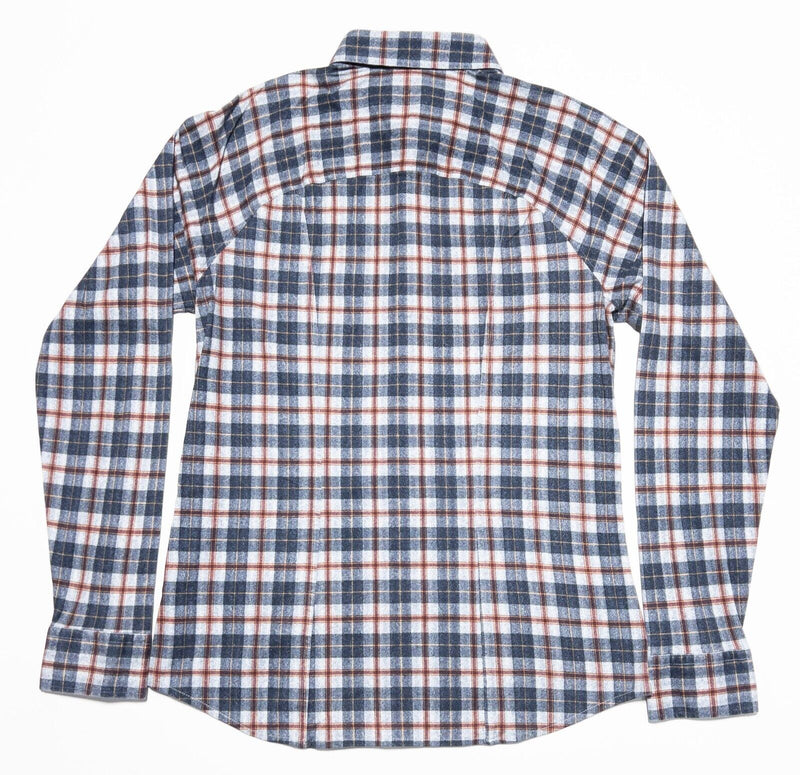 Desoto Shirt Men's Medium Long Sleeve Blue Plaid Soft Stretch Spread Collar