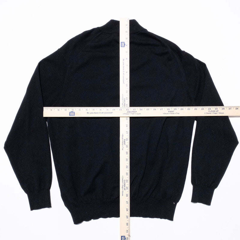 Peter Millar Sweater Men's XL Cotton Silk Cashmere Blend 1/4 Zip Pullover Black