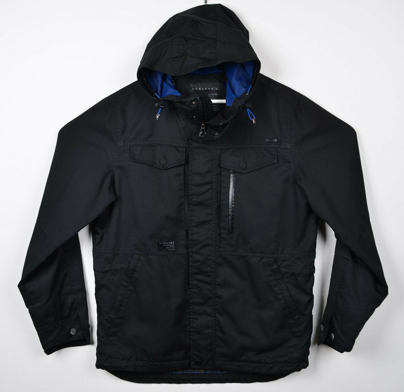 Oakley Men's Medium Spoiler Water Repellent Black Hooded Flannel-Lined Jacket