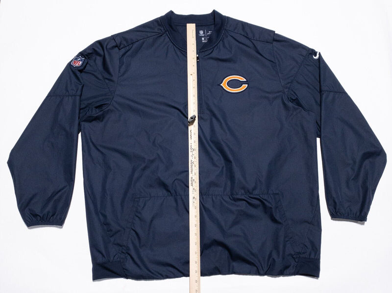 Chicago Bears Jacket Men's 3XL Nike Dri-Fit OnField NFL Logo Navy Blue 1/4 Zip