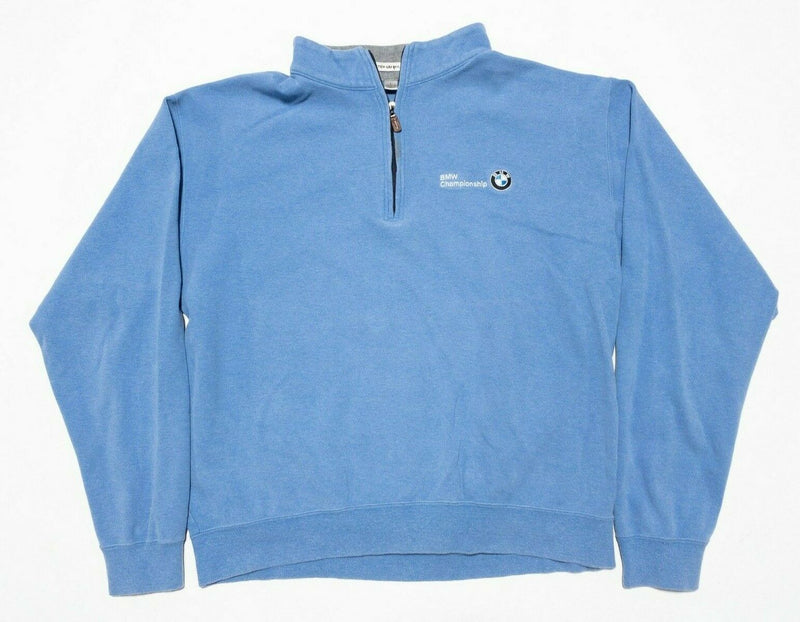 BMW Championship Peter Millar Men's Large 1/4 Zip Golf Pullover Sweatshirt Blue