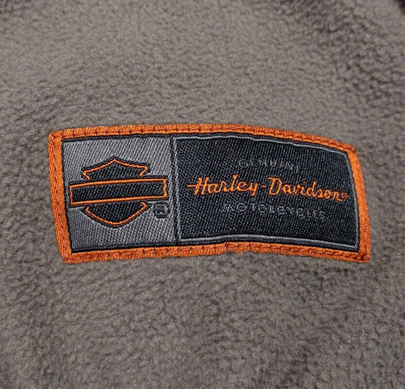 Harley-Davidson Sweatshirt Men's 2XL Pullover 1/4 Zip Gray Black Biker Logo