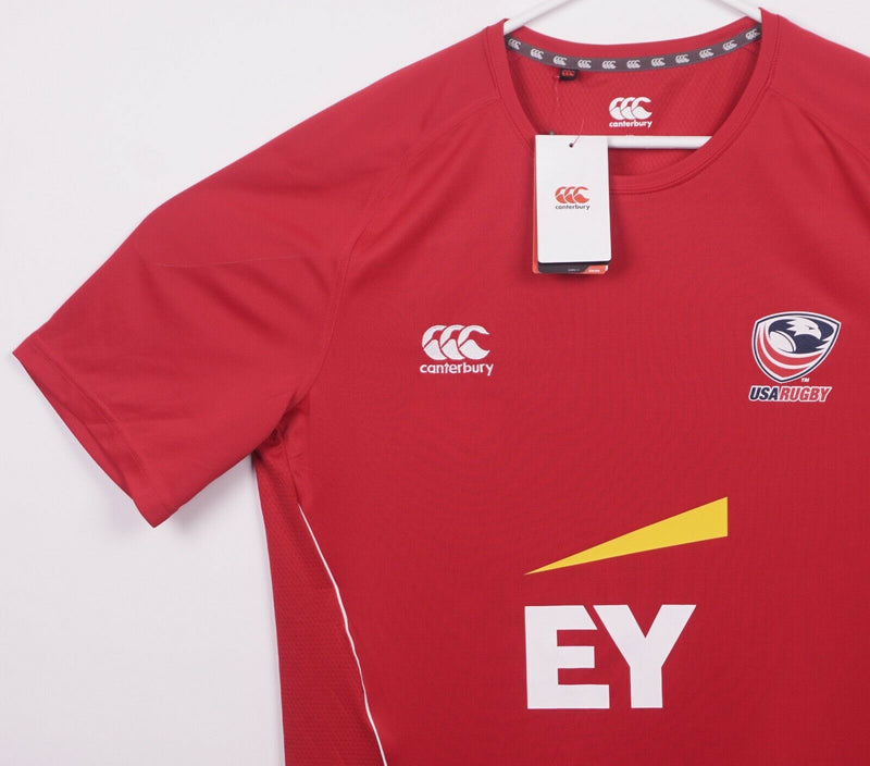 USA Rugby Men's XL Canterbury VAPODRI Short Sleeve Crewneck EY Red Jersey