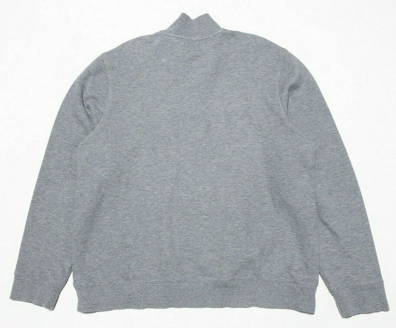 Brooks Brothers Red Fleece 1/4 Zip Sweater Heather Gray Cotton Blend Men's 2XL