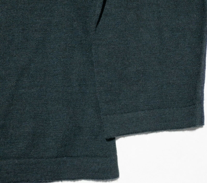 Ecoths Men's XL Dark Green Merino Wool Blend Atticus 1/4 Zip Pullover Sweater