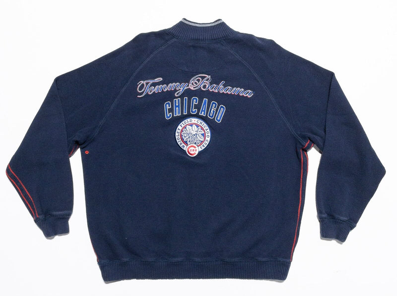 Chicago Cubs Tommy Bahama Sweater Men's XL 1/4 Zip Pullover MLB Baseball Blue