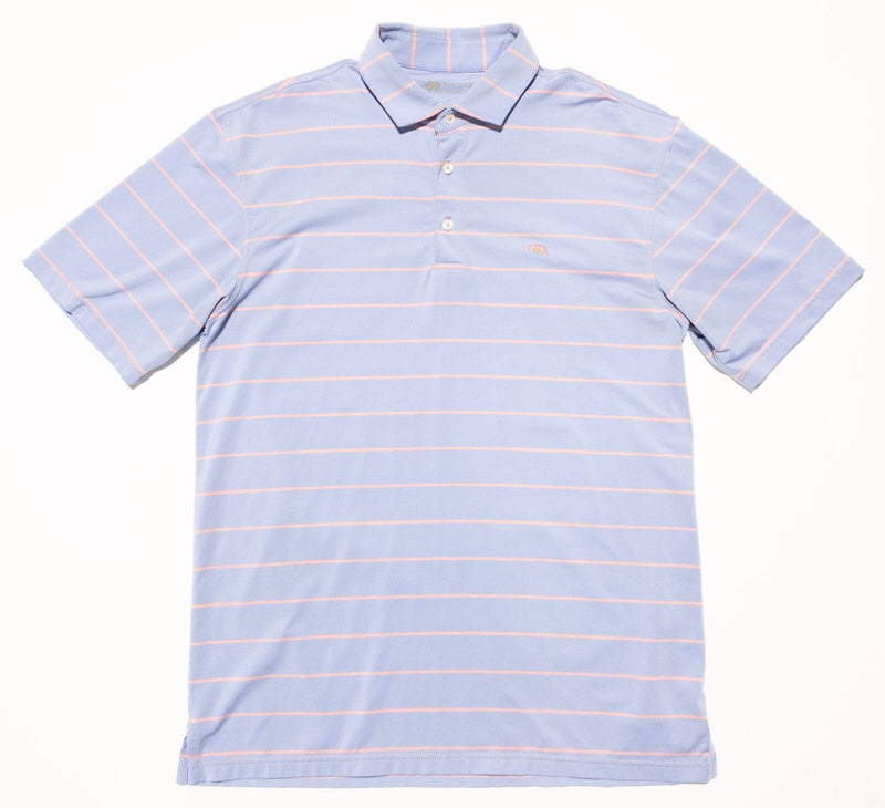 Onward Reserve Golf Polo Shirt Men's Medium Wicking Stretch Blue Striped