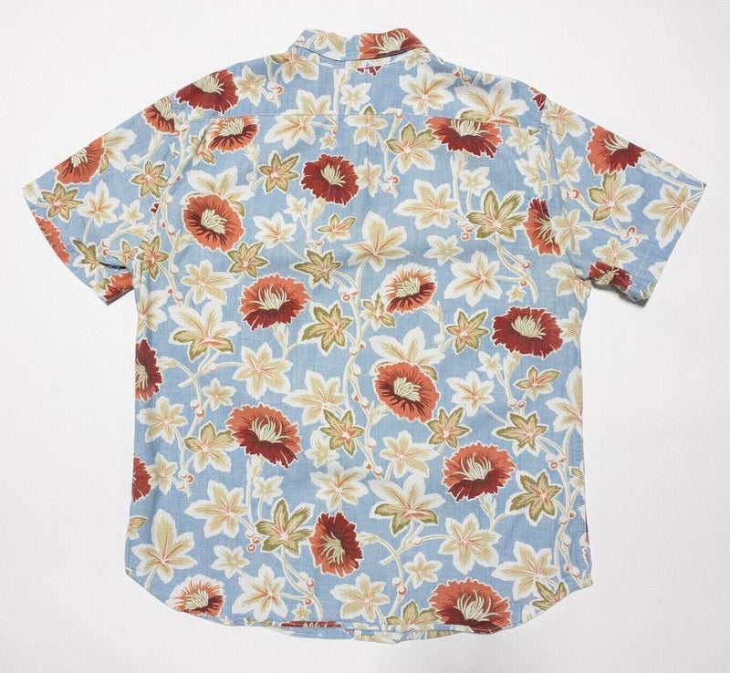 J. Crew Floral Print Shirt Men's Large Classic Fit Short Sleeve Button-Down