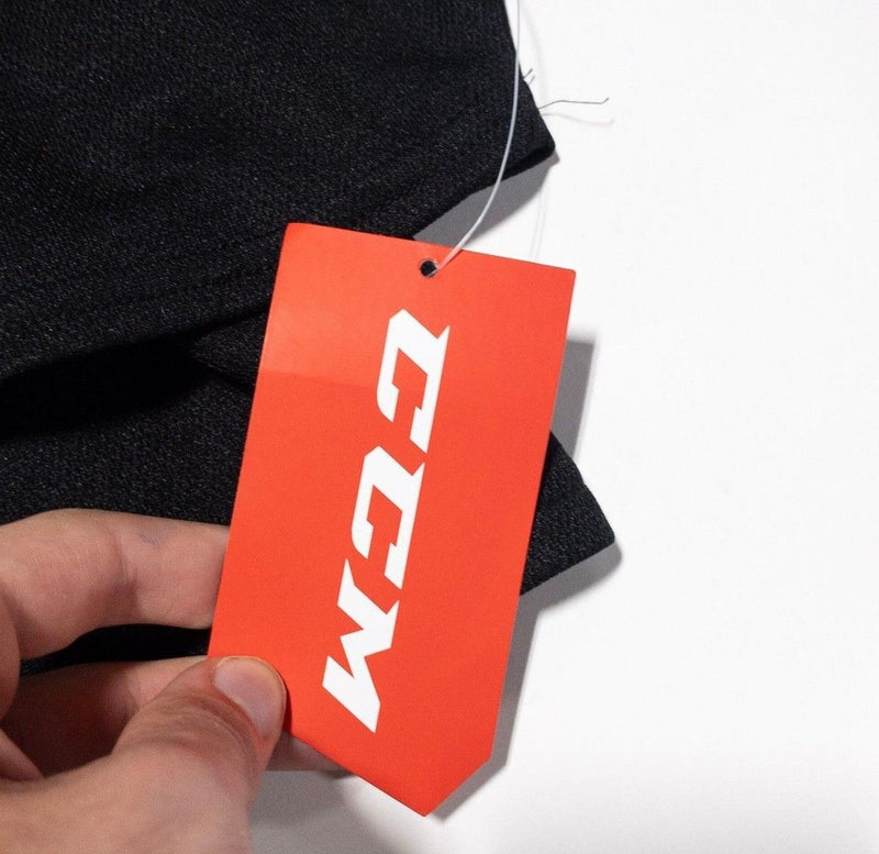 CCM Hockey Jersey Men's XL Practice Solid Black Mesh Long Sleeve Logo