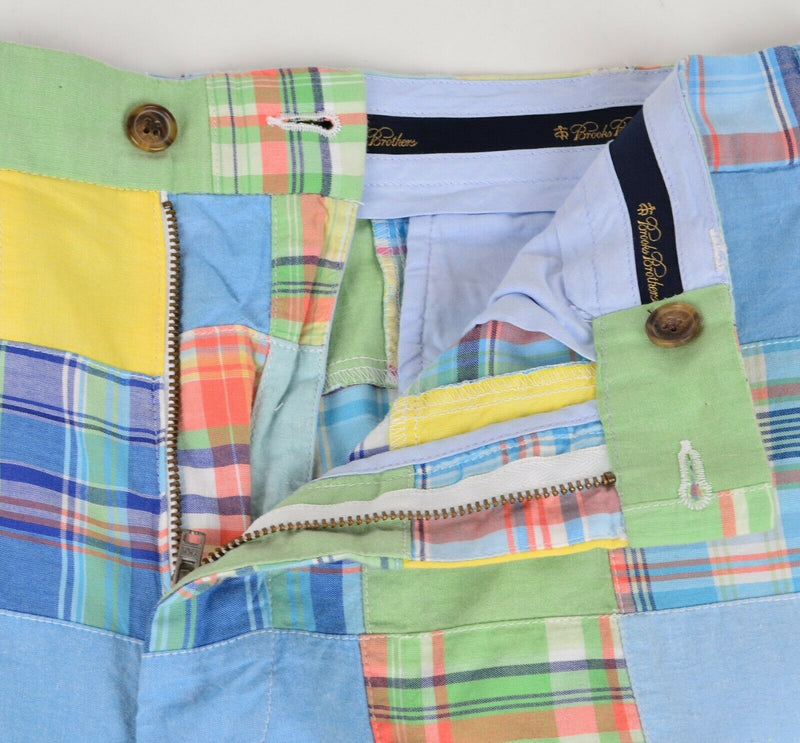 Brooks Brothers Men's Sz 33 Patchwork Madras Multi-Color Plaid Shorts