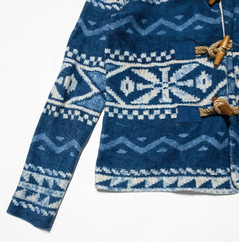 Lauren Ralph Lauren Sweater Women's Petite Medium Toggle Blue Aztec Southwest