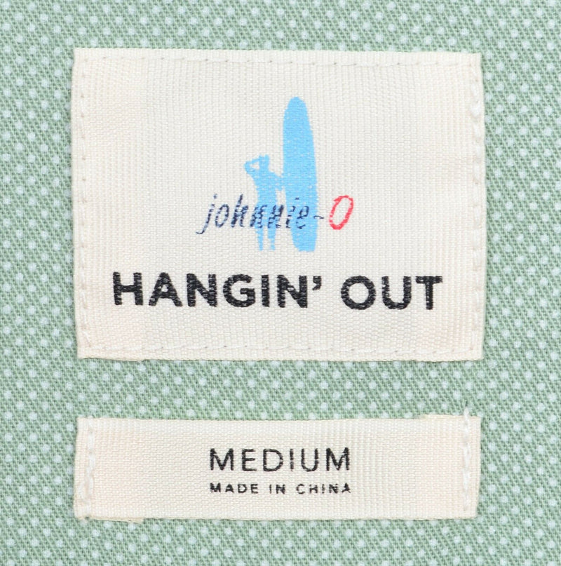 Johnnie-O Hangin' Out Men's Medium Solid Green Flip Cuff Button-Down Shirt