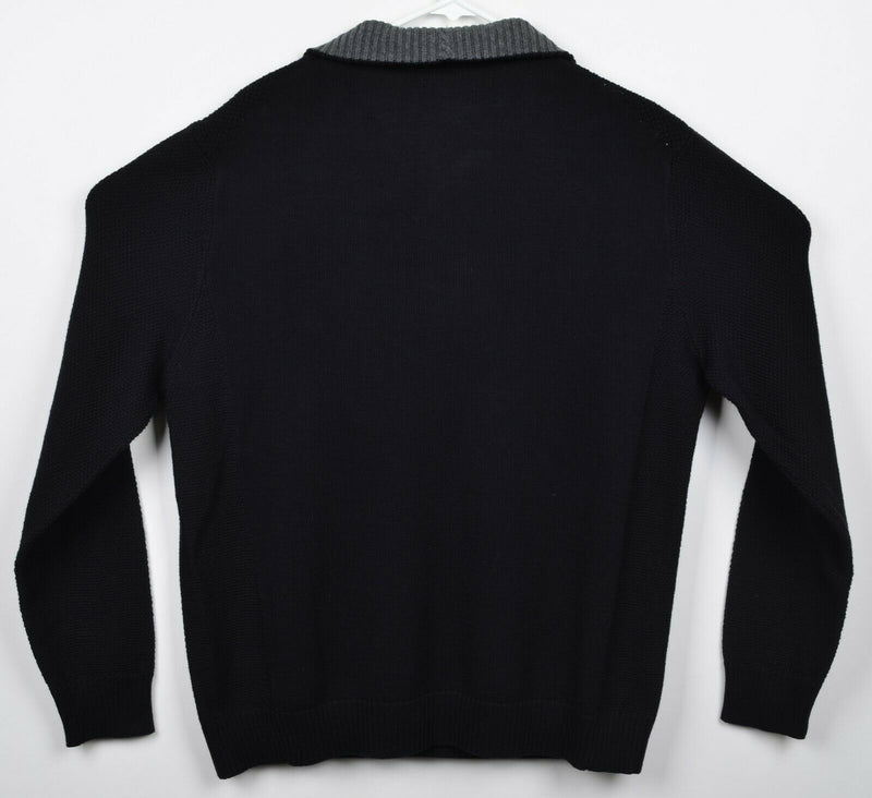Carbon 2 Cobalt Men's Sz XL Henley Collar Black Knit Pullover Sweater