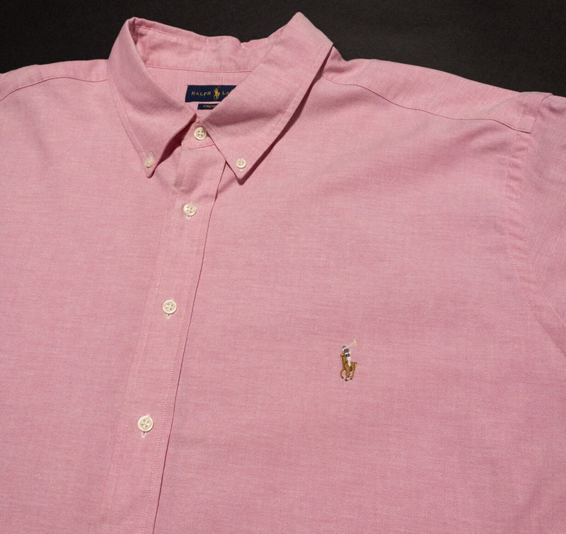 Polo Ralph Lauren 3XB Men's Shirt Stretch Oxford Pink Long Sleeve Button-Down