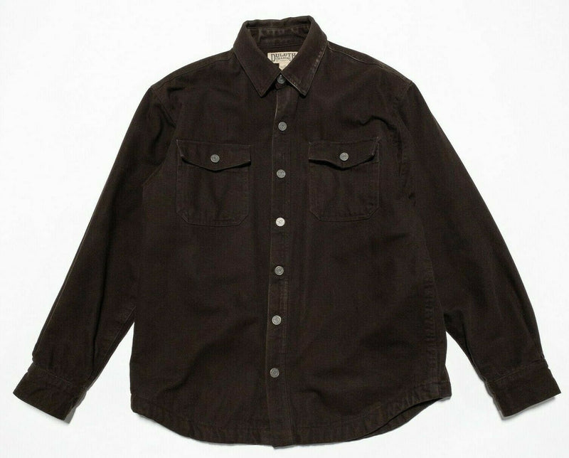 Duluth Trading Men's Hanger Bender Fire Hose Shirt Jac Fleece-Lined Brown Medium