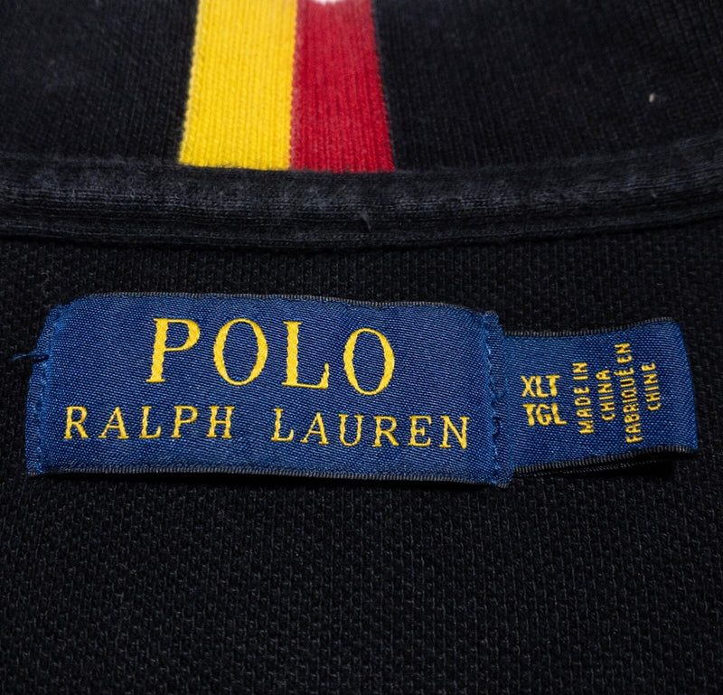 Polo Ralph Lauren Germany Polo Shirt Men's XLT Tall Red Black Colorblock DEU 16