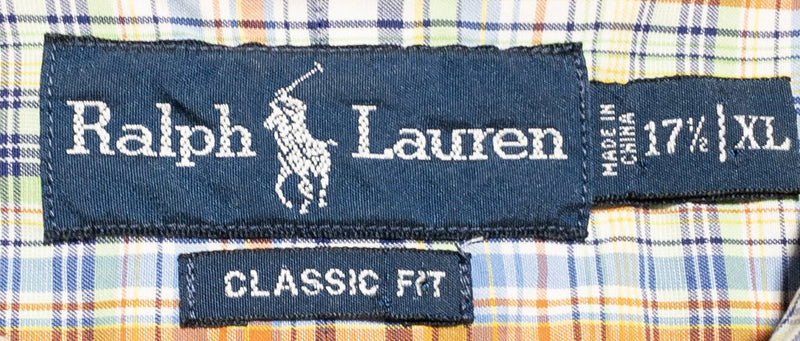 Polo Ralph Lauren Shirt XL Classic Fit (17.5) Men's Colorful Plaid Button-Down