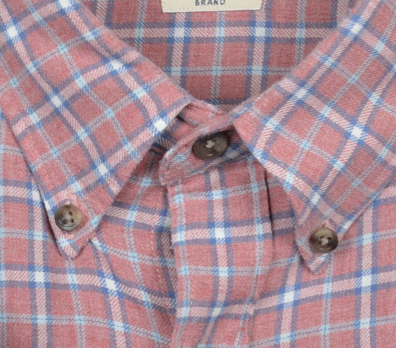 Faherty Men's XL Red/Pink Plaid Casual Organic Cotton Button-Down Shirt