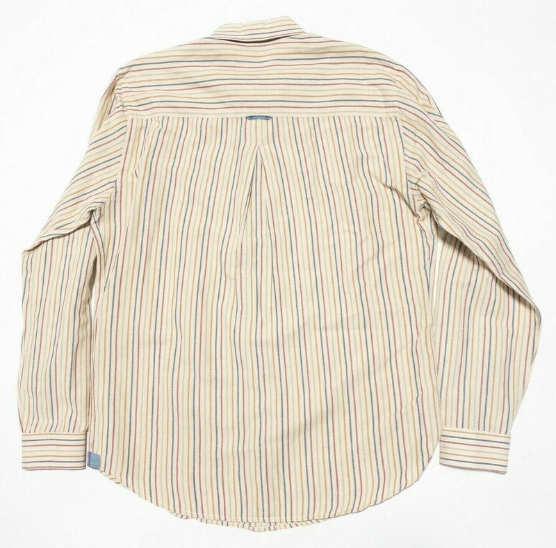 The Territory Ahead Linen Shirt Multi-Color Striped Long Sleeve Men's Medium