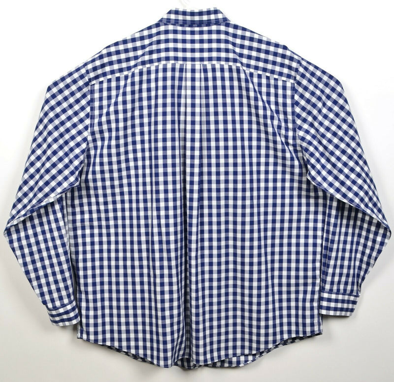 Brooks Brothers Men's XLT (Tall) Non-Iron Blue Gingham Check Button-Down Shirt