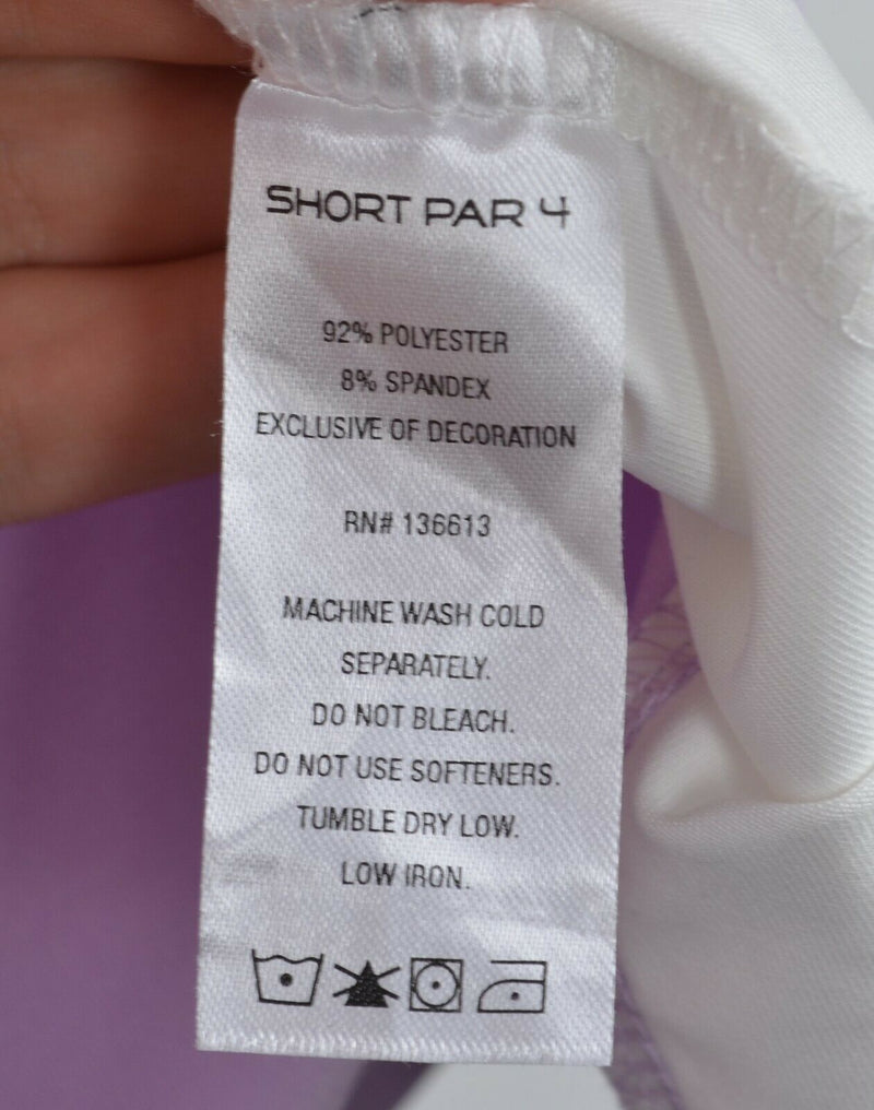 Short Par 4 by Greyson Men's Sz Large Lavender Purple White Golf Polo Shirt