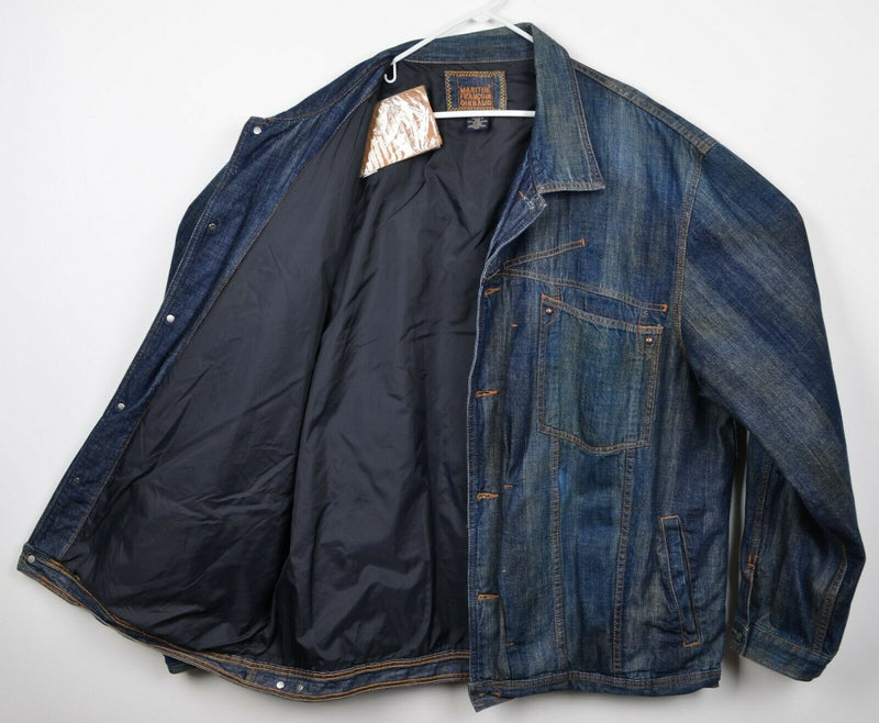Vintage 90s Marithe Francois Girbaud Men's 4XL Denim Blue Hip Hop Lined Jacket