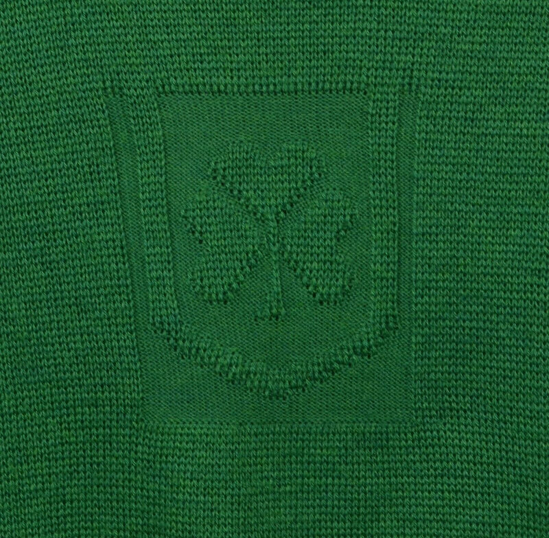 Blarney Castle Men's Large Green Wool Shamrock Knit Irish Crewneck Sweater