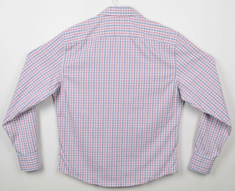 UNTUCKit Men's Sz Small Nylon Spandex Red Blue Plaid Check Performance Shirt