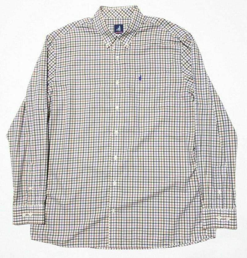 johnnie-O Prep-Formance Men's XL Long Sleeve Nylon Wicking Button Graph Check