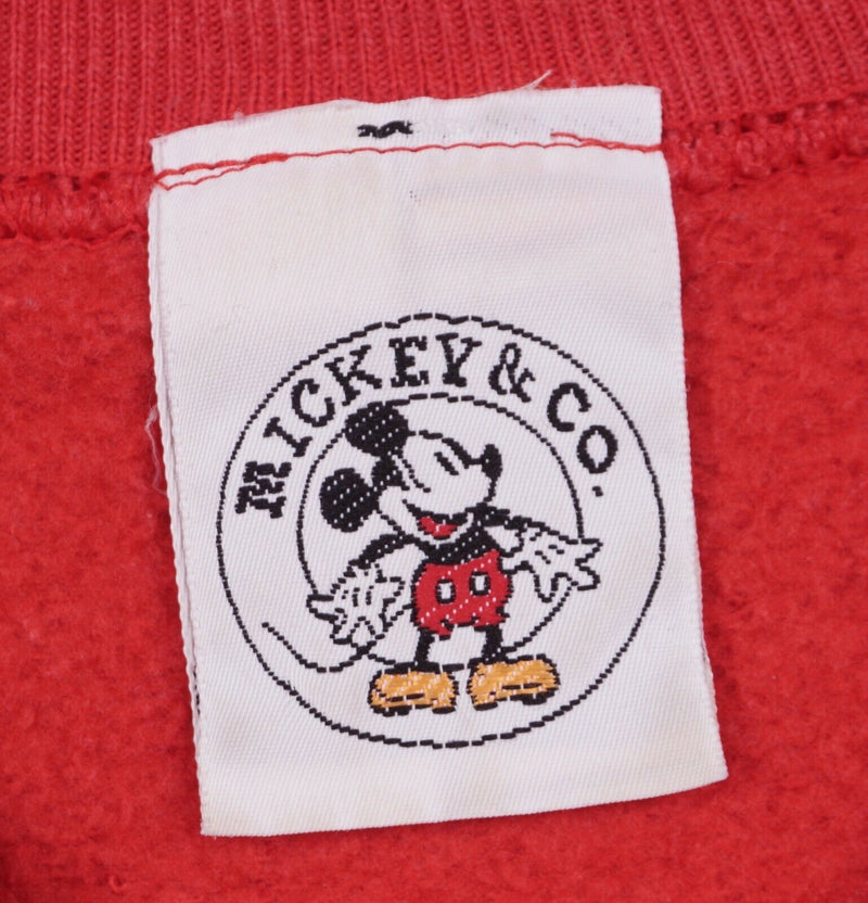 Vintage Mickey Mouse & Co Men's XL Disney Red 50/50 Blend Made in USA Sweatshirt
