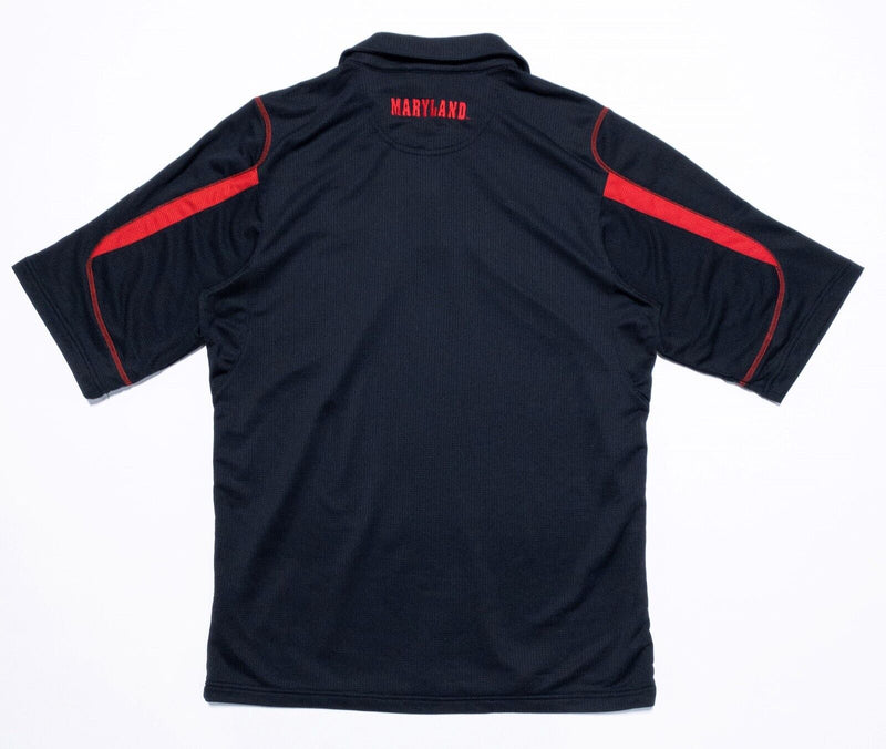 Maryland Terrapins Polo Medium Men's Nike Team Shirt Black Red NikeFIT Wicking