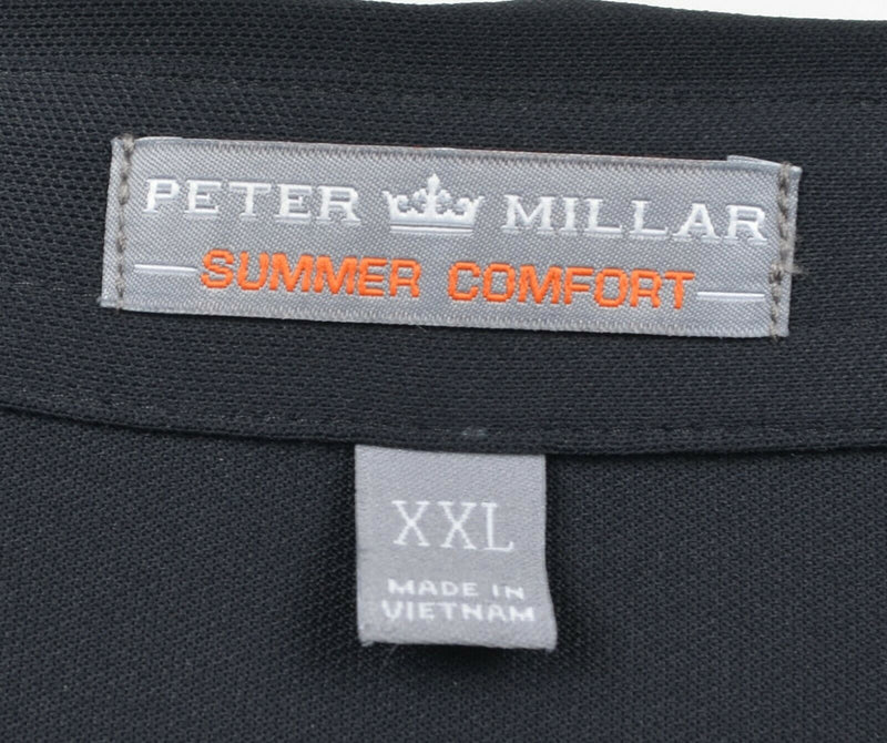 Peter Millar Men's Sz 2XL Summer Comfort Black St Andrews Links Golf Polo NWT
