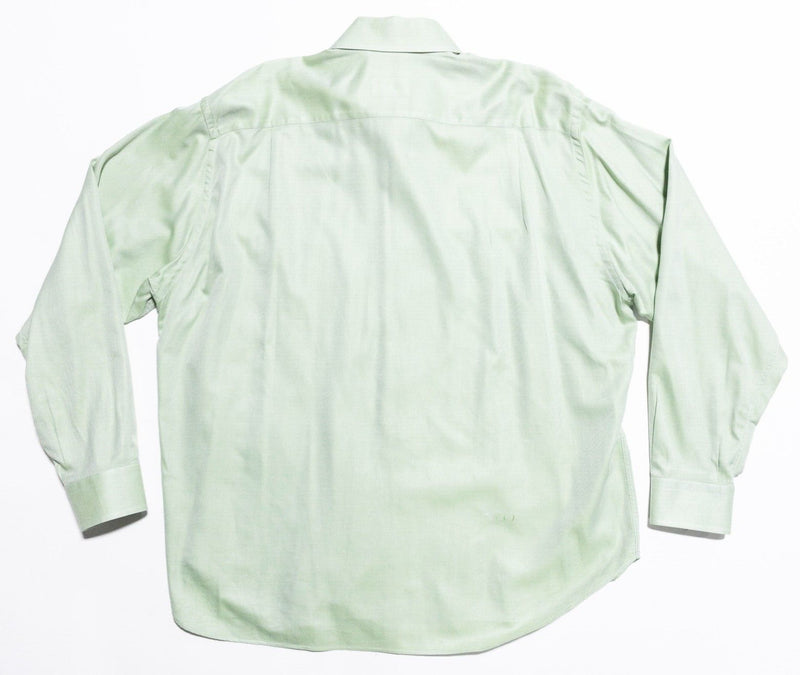 Brioni Dress Shirt Men's 2XL Button-Front Light Green Made in Italy Designer