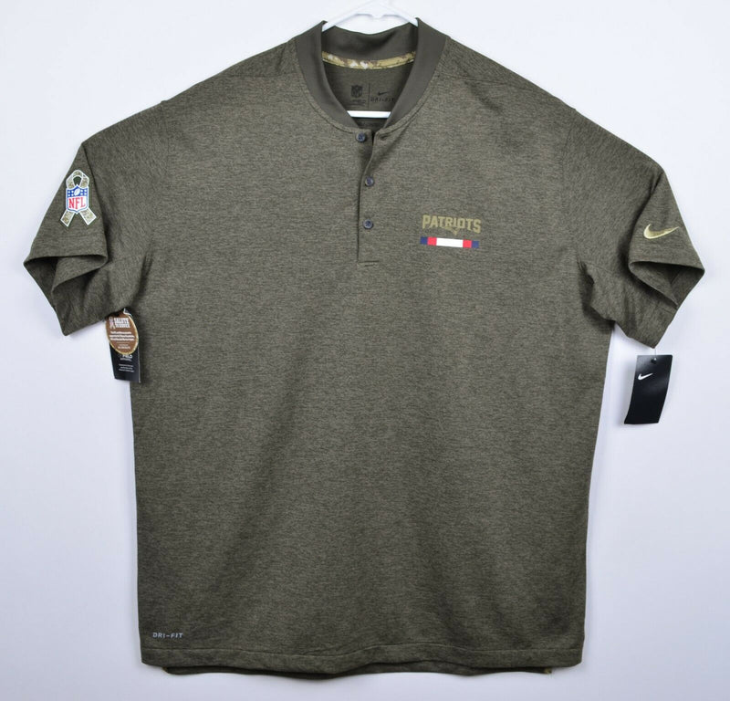 New England Patriots Men's XL Nike NFL Salute To Service Henley Olive Green Top