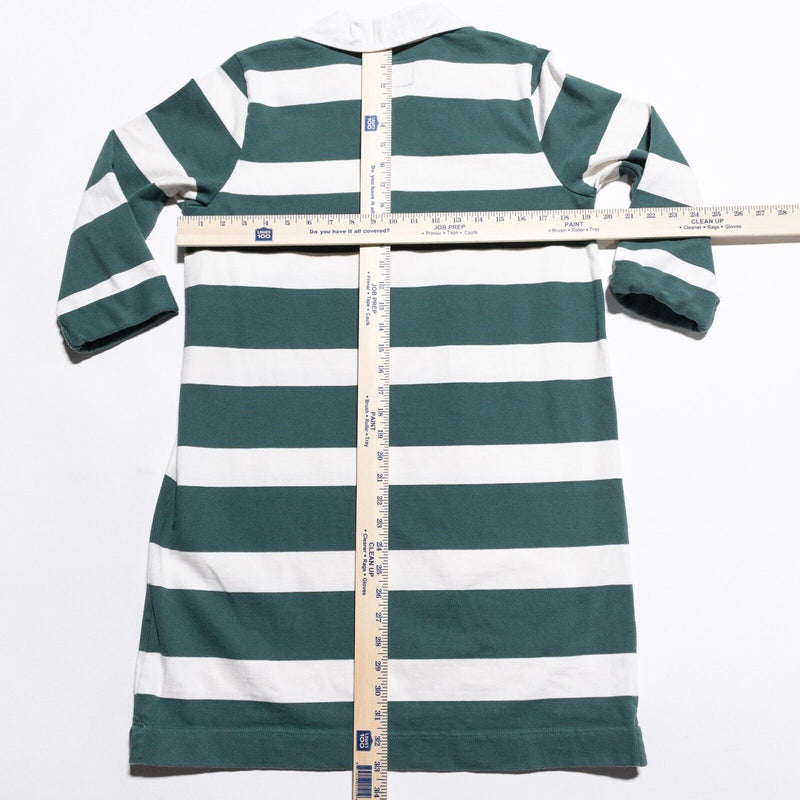 Abercrombie Rugby Dress Women's Large Long Vintage 90s Green Stripe Rugby Cloth