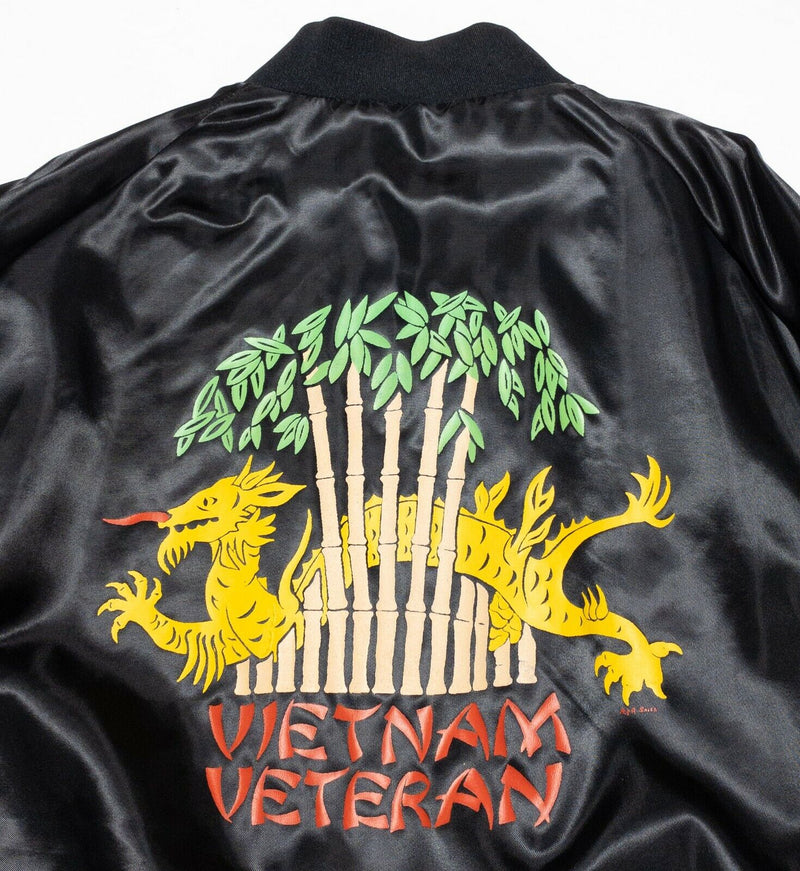 Vietnam Veteran Dragon Graphic Satin Vintage 70s Aristo Jac Jacket Men's Large