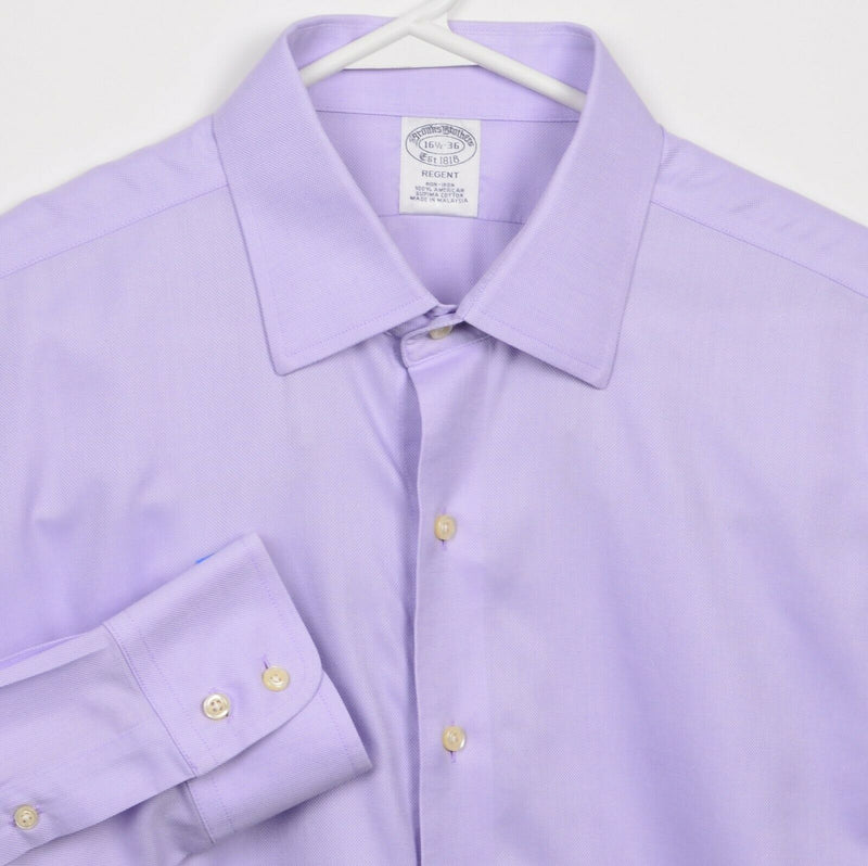 Brook Brothers Men's 16.5-36 Solid Purple Lavender Non-Iron Regent Dress Shirt