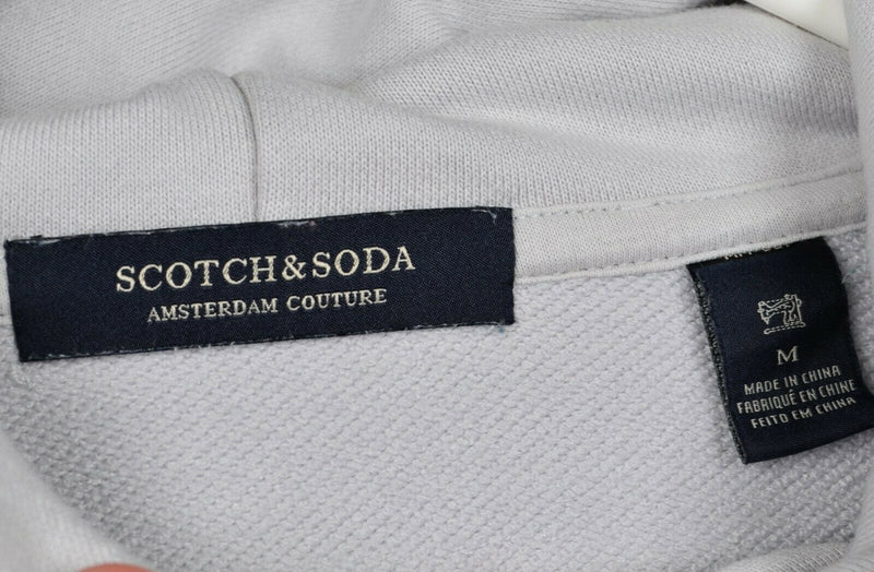 Scotch And Soda Men's Sz Medium Solid Light Gray Pullover Hoodie Sweatshirt