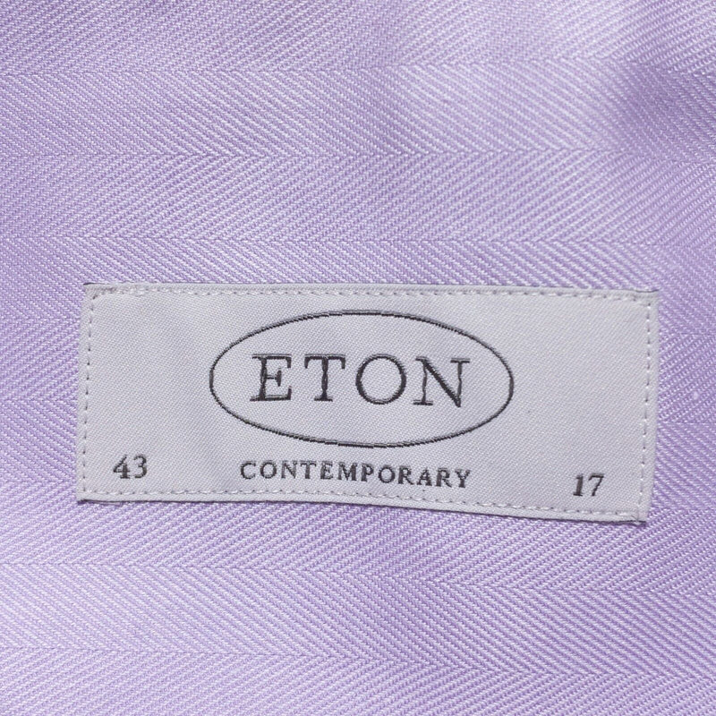 Eton Dress Shirt Men's 17/43 Contemporary Lavender Light Purple Long Sleeve