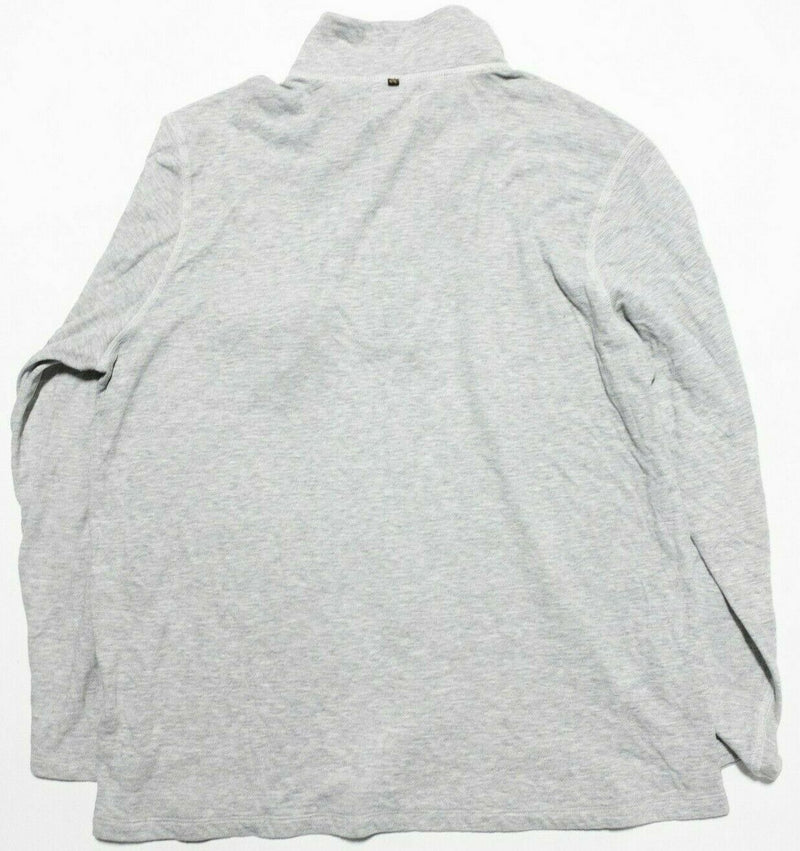 Billy Reid Men's XL Heather Gray Cotton Blend 1/4 Zip Pullover Sweater